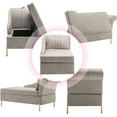 thumbnail image 5 of Andeworld Chaise Lounges Indoor Chair, Modern Upholstered Tufted Chaise Lounge Chair Indoor Faux Suede Sofa Recliner Couch for Bedroom Office Living Room Right Arm Facing Chaise Lounge（Beige）, 5 of 9