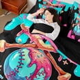 thumbnail image 3 of Erosebridal Ice Cream Baseball Bedding Comforter Set 7pcs for Boys Girls,Sport Theme Queen Bedding Sets for Kids Teens,Black Reversible,Microfiber Bedroom Decor, 3 of 6