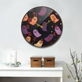 thumbnail image 2 of Yayeee Wall Clock Battery Operated 9.5" Silent Non-Ticking for Living Room, Halloween Purple Ghosts, 2 of 8