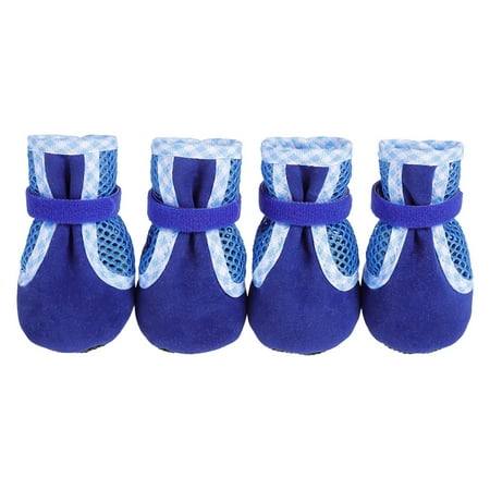 Harikaji Dog Shoes for Small Medium Dogs  Breathable Summer Dog Boots for Hot Pavement  Anti-Slip Rubber Dog Paw Protector for Hardwood Floor Blue S