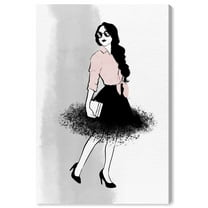 Wynwood Studio Canvas Walking in the Air Fashion and Glam Outfits Wall Art Canvas Print Black Light Pink 16x24