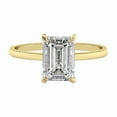 thumbnail image 3 of Cora Jewellery 4CT Emerald cut Moissanite Hidden Halo Engagement Ring for Women, 14K Yellow Gold, 3 of 5