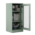 thumbnail image 2 of Palace Imports 100% Solid Wood 3-shelf Bookcase with Adjustable Shelves and Frosted Glass Door, Sage, 2 of 6