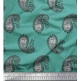 thumbnail image 1 of Soimoi Satin Silk Fabric Paisley Block Print Fabric by The Yard 42 Inch Wide, 1 of 3