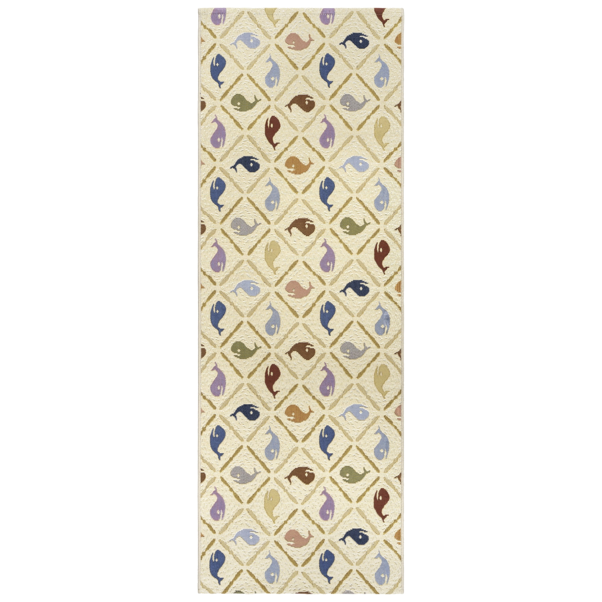 Reyn Spooner Kona Coast Fresco Kanaloa Tropical Animal Print Multi Polyester/Polypropylene Flatweave Indoor/ Outdoor Area Rug, 2x6 Runner