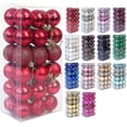 thumbnail image 1 of Bola de Navidad Bola de decoración de árbol de Navidad inastillable Adornos de bolas de Navidad Bola de decoración de fiesta de boda de vacaciones 1,6 "(4 cm) Juego de 36 piezas (azul, 1 of 4