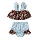 thumbnail image 1 of Traje De Baño Para Niñas, Bebé, Verano, Lindo Estampado De Sirena, Volantes, Ahuecado, Traje De Baño Dividido, Azul Odeerbi LM103-8642, 1 of 9