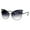 black, variant on Womens Metal Lightening Bolt Eyebrow Cat Eye Sunglasses Black