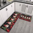 thumbnail image 3 of 2 Piece Christmas Plaid Kitchen Rug Sets Gingerbread Man Winter Snowflake Kitchen Floor Mat Non Slip Kitchen Floor Matfor Outdoor Bedroom (47x17+30x17 Inches), 3 of 6