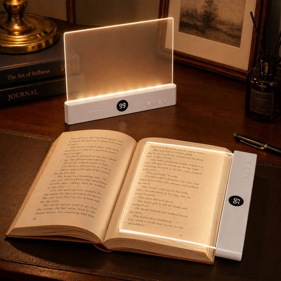 Book Light Page, Rechargeable Clear LED Flat Book Lights, with 3 Colors & Timer, book Reading Light for Women Readers Kids Book Lovers