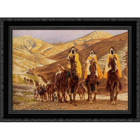 Journey of the Magi 24x19 Black Ornate Wood Framed Canvas Art by Tissot, James Jacques Joseph