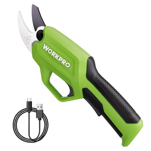 Tijeras de podar eléctricas WORKPRO de 7,2 V, corte de 0,8 pulgadas, recargables