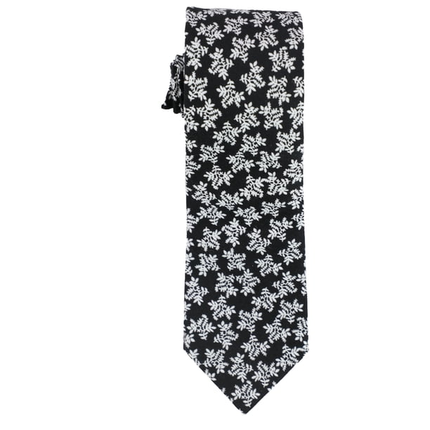 bar III Corbata autoatada floral para hombre, negro, talla única
