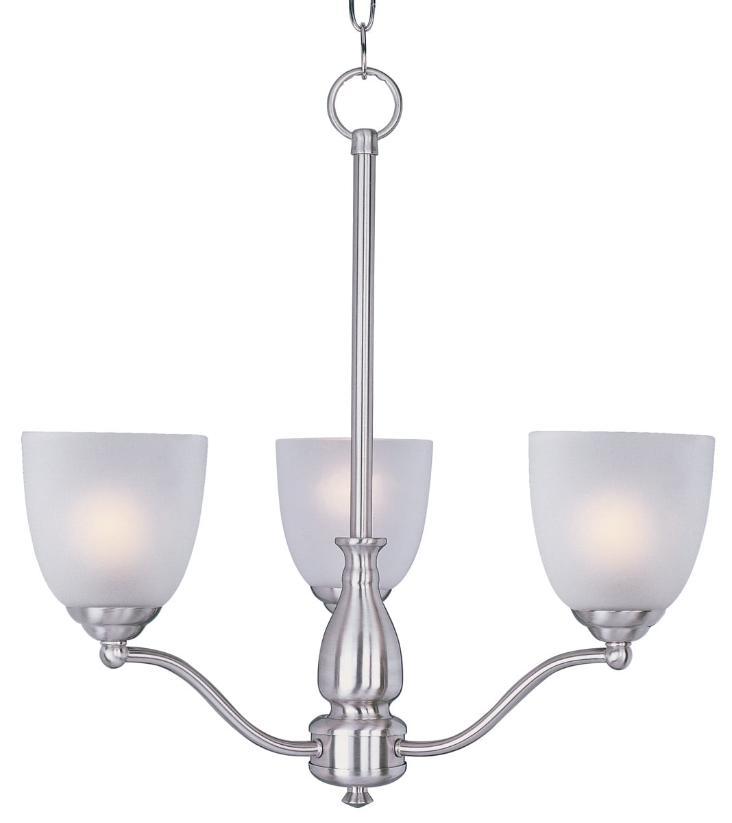 Chandeliers 3 Light Bulb Fixture With Satin Nickel Finish METAL