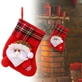 thumbnail image 1 of Festive Knitted Stocking Hangs For Holiday Mantle Ornament Traditional Xmas Celebration, 1 of 5