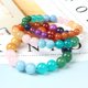 thumbnail image 4 of Pulsera de aguamarina natural JAMW Pulsera de tesoro de cristal 10 mm, 4 of 5