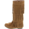 thumbnail image 2 of I LOVE KIDS AVA-18K Children's 3-Layers Fringe Moccasin Style Mid-calf Boots, 2 of 7