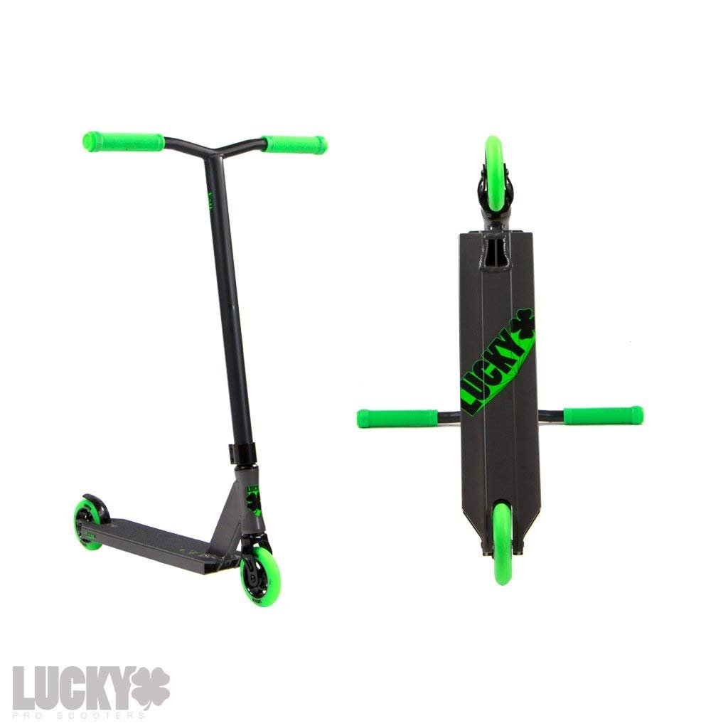 Lucky Crew Complete Pro Stunt Scooter, Graphite/Green