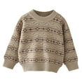 thumbnail image 2 of Xdegoge Girls Striped Knit Sweater Classic Crewneck Pullover Soft Comfy Long Sleeve Sweaters for Toddler, Kids & Teen (Ages 1-8), 2 of 7