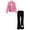 Pink, variant on Boys Girls Shiny Hip Hop Jazz Dance Outfits Sequined Shirt with Flare Pants Set for Children's Day Dsico White 8