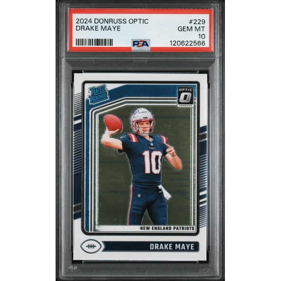 Graded 2024 Panini Donruss Optic Drake Maye #229 Rookie RC Football Card PSA 10 Gem Mint