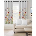 thumbnail image 2 of Spring Floral Blackout Curtains for Bedroom/Living Room, Thermal Insulated Kitchen Curtains, Botanical Colorful Summer Grommet Darkening Window Treatment Drapes 52"x63"x2, 2 of 8