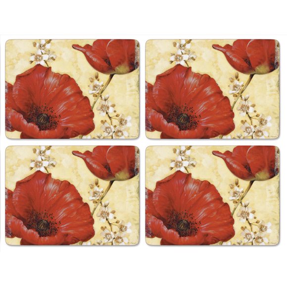 Pimpernel Poppy De Villeneuve Placemats Set Of 4
