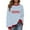 Blue, variant on Lorytime Christmas Oversized Sweatshirt for Women Letters Stripes Fleece Shirt Crew Neck Long Sleeve Pullover Tops