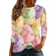 thumbnail image 2 of Xuyuer Women's Easter Printed 3/4 Sleeve T-Shirt, Cute Casual Summer Top Trendy Blouse Outfit for Holiday, 2 of 9