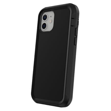 onn rugged phone case with holster for iphone 12 / iphone 12 pro - black