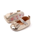 thumbnail image 5 of enyan Toddler Summer Shoes Girls Genuine Leather Soft Closed Toe Princess Flat Shoes Summer Sandals(Toddler/Little Kid),Gold,Size 5, 5 of 7