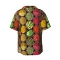 thumbnail image 2 of Disketp Men's Hawaiian Spices And Herbs Print Shirts Button Down Holiday Beach Shirts-Medium, 2 of 7