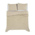 thumbnail image 5 of Truly Soft Textured Waffle Beige Polyester 3-Piece Full/Queen Comforter Set, solid themed, for Men and Women, OEKO-TEX Certified Confidence, 5 of 9