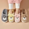 thumbnail image 3 of Otqutp Teen Boys Girls Plush Slippers Cute Bear Animals Fleece Lined Slipper Soft Comfort Winter Warm Non Slip House Shoes, 3 of 4
