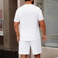thumbnail image 4 of Domuza Short Sets for Men Summer Casual 33 Piece Summer Fashion Tee Drawstring Shorts Sets Casual Summer Matching Set White 4XL, 4 of 4