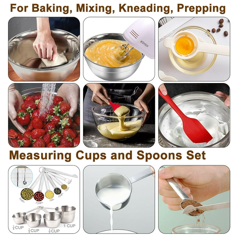 13pcs Stainless Steel Measuring Cup And Spoon Set, Kitchen Cooking And  Baking Tools With Etched Marking, Must-Have Apartment And Kitchenware