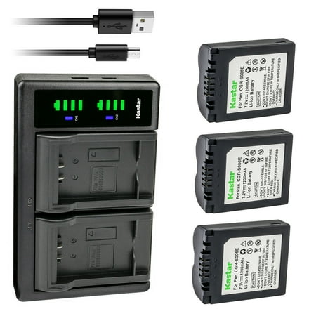 Kastar 3-Pack CGA-S006 Battery and LTD2 USB Charger Replacement for Panasonic Lumix DMC-FZ50EBK Lumix DMC-FZ50EBS Lumix DMC-FZ50EEK Lumix DMC-FZ50EES Lumix DMC-FZ50EF Lumix DMC-FZ50EGM Camera