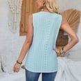 thumbnail image 7 of Wiyuqeen Womens Solid Color Lace V Neck Tank Tops Comfy Summer Vests Basic Hollow Out Sleeveless Camis Casual Loose Fit T-shirts, 7 of 7