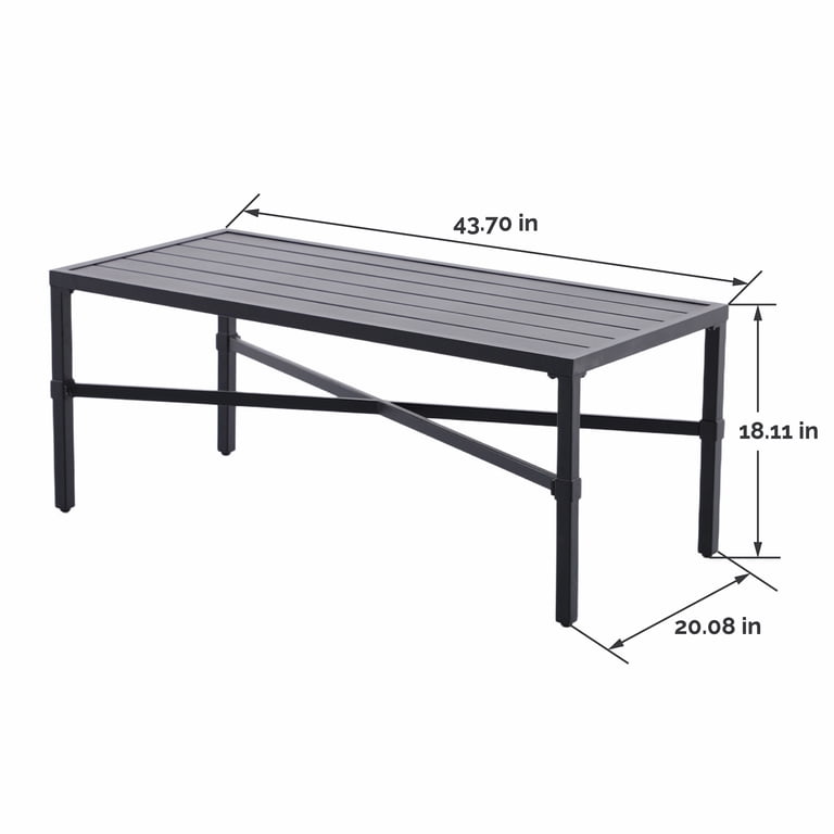 My Texas House Cambria Rectangular Steel Coffee Table photo 3