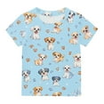 thumbnail image 7 of CINVREST Cotton Cute Tops for Girls 3-14 Years Kids Casual Summer Tshirts Short Sleeve Floral Graphic Tees (3 Years, Sky Blue), 7 of 7
