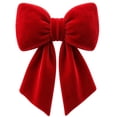 thumbnail image 1 of Velvet Bows for Christmas Tree for Wreaths Indoor Outdoor Easy Hanging for Window Stairs Porch Xmas Decoration Party Supplies Car Bow Red, 1 of 7