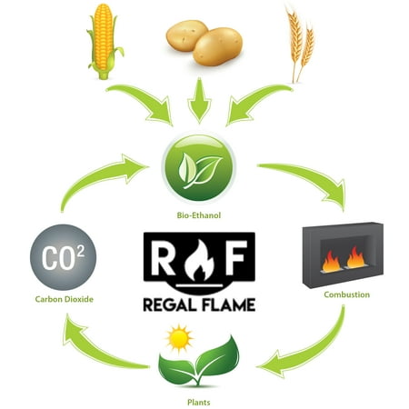 Traditional Gel Fuel Fireplace - Regal Flame Premium Ventless Bio Ethanol Fireplace Fuel - 1 Quart