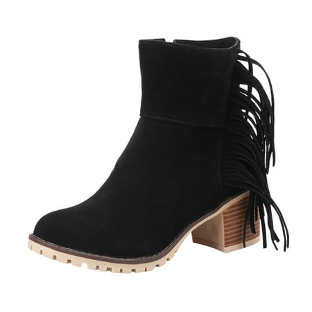 GHSOHS Boots for Women Women s Knee High Boots Ankle Booties Shoes Ankle Booties Women Shoes Fashion Ankle Long Boots Thick High Heels Over Knee Pleated Suede Long Boots Western Cowgirl Boots Size 43