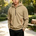 thumbnail image 6 of HBGVBA Big Boys Fleece Quarter Zip Hoodie,Solid Color Thick Hooded Pullover Top Loose Relaxed Long Sleeve Warm Casual Daily Fashion 5-15 Years, 6 of 6
