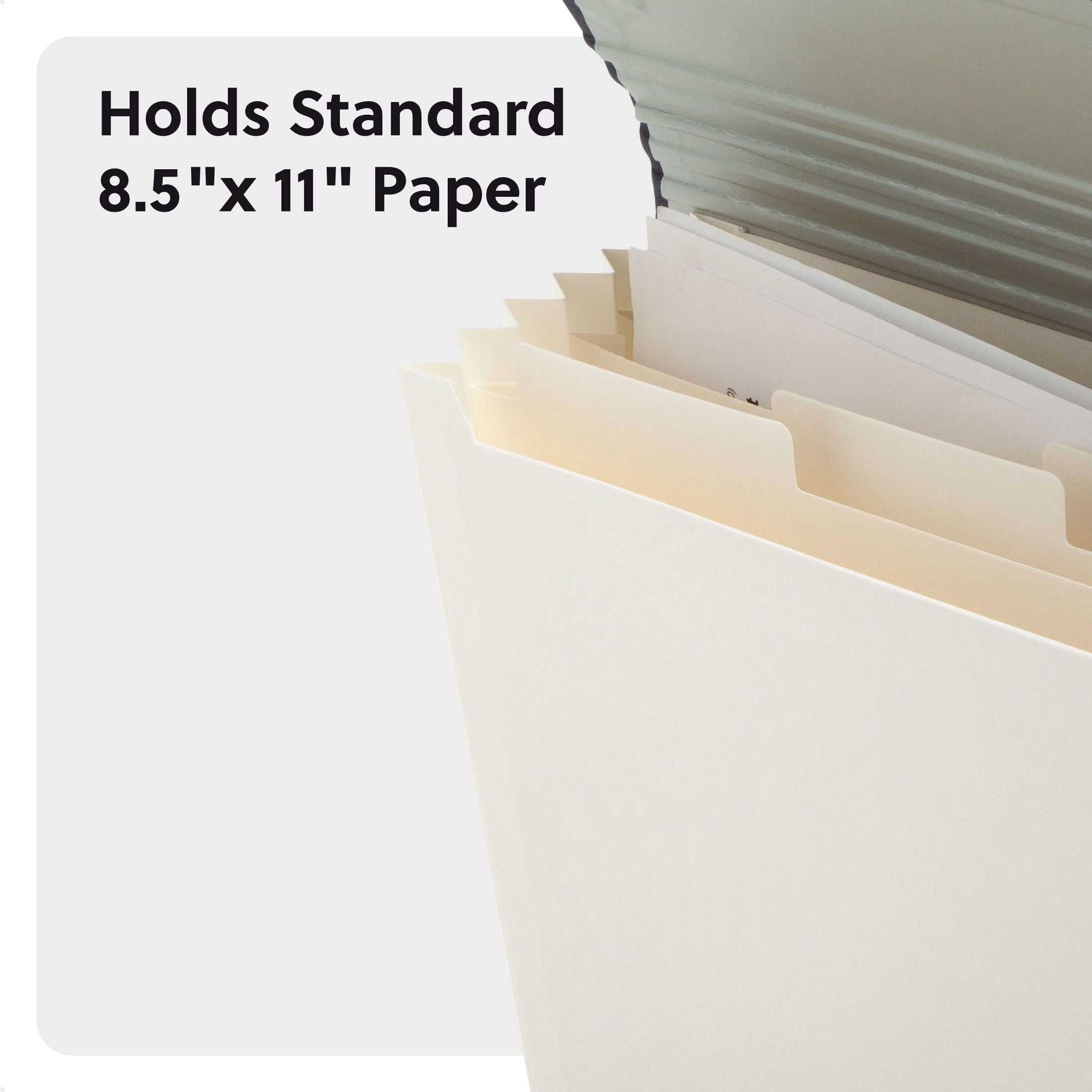 U Brands 7 Pocket Document Holder, 13 x 9.75 x 1.0 in., Navy Linen, Accordion