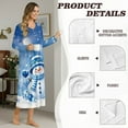 thumbnail image 6 of SEANATIVE Christmas Nightgown for Women Long Sleeve Sleep Shirt with Button Front Pajama Dress Night Gown Cozy Full Length Nightdress, 2XL, Snowman Snowflake Moon Blue, 6 of 7