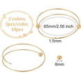 thumbnail image 2 of 10 pulseras rígidas expandibles de 2,5 pulgadas con cuentas de bola extraíbles - Pulseras rígidas de alambre de acero inoxidable dorado y plateado, 2 of 7