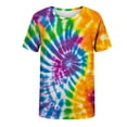 thumbnail image 2 of Ceisia Men's Tie Dye Print Short Sleeve Crew Neck Pullover Casual Fashion Top Multicolor XXL Gifts for Father, 2 of 5