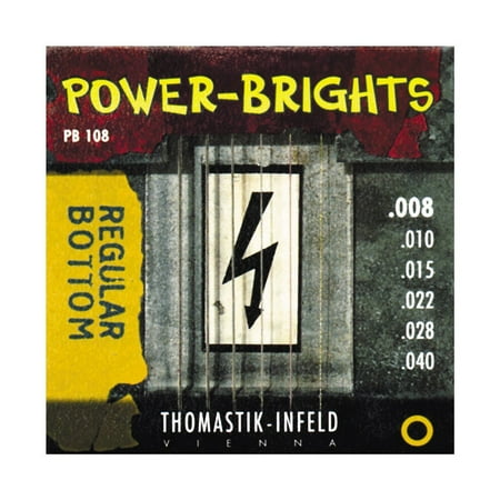 Round Wound Strings - Thomastik-Infeld PB108 Electric Guitar Strings: Power-Brights 6 String Magnecore Round Wound Set E, B, G, D, A, E