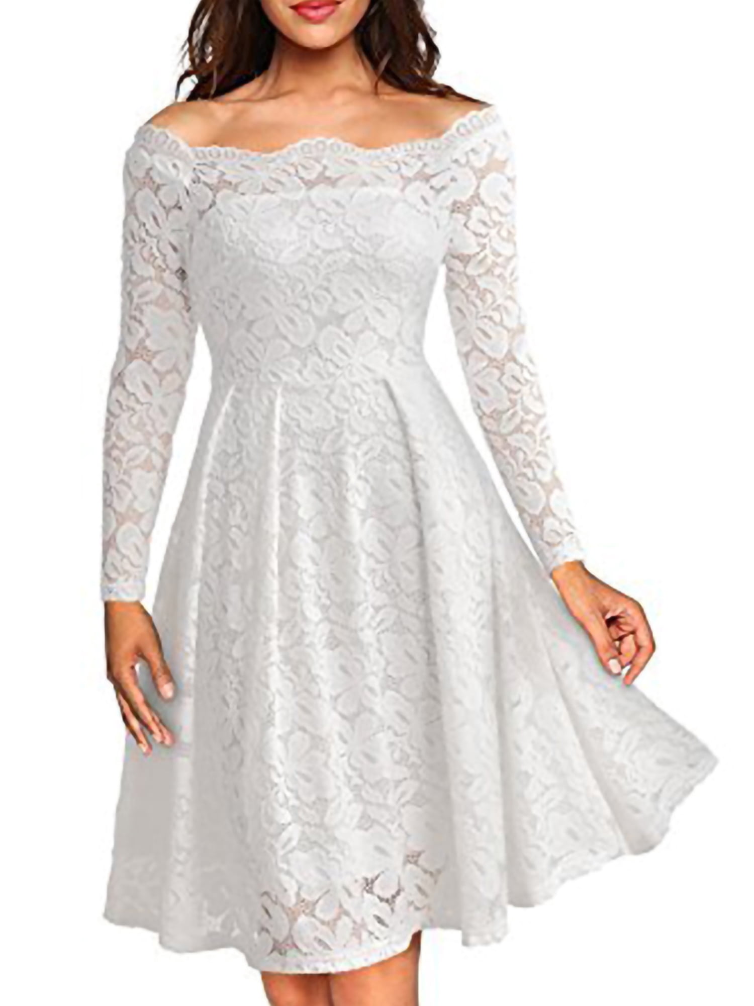 flowy white knee length dress